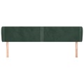 Cabeceira de Cama C/ Abas Veludo 183x23x78/88cm Verde-escuro