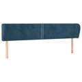 Cabeceira de Cama C/ Abas Veludo 183x23x78/88cm Azul-escuro