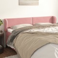 Cabeceira de Cama C/ Abas Veludo 183x23x78/88 cm Rosa