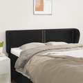 Cabeceira Cama Abas Couro Artificial 147x23x78/88 cm Preto