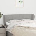 Cabeceira de Cama C/ Abas Tecido 147x23x78/88 cm Cinzento-claro