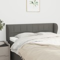 Cabeceira de Cama C/ Abas Tecido 147x23x78/88cm Cinzento-escuro