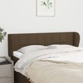 Cabeceira de Cama C/ Abas Tecido 147x23x78/88cm Castanho-escuro