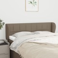 Cabeceira Cama Abas Tecido 147x23x78/88 cm Cinzento-acastanhado