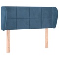 Cabeceira de Cama C/ Abas Veludo 93x23x78/88 cm Azul-escuro