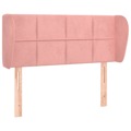 Cabeceira de Cama C/ Abas Veludo 103x23x78/88 cm Rosa