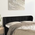 Cabeceira de Cama C/ Abas Veludo 147x23x78/88 cm Preto