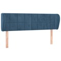 Cabeceira de Cama C/ Abas Veludo 147x23x78/88cm Azul-escuro