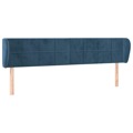 Cabeceira de Cama C/ Abas Veludo 203x23x78/88cm Azul-escuro