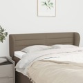 Cabeceira Cama Abas Tecido 147x23x78/88 cm Cinzento-acastanhado