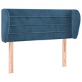 Cabeceira de Cama C/ Abas Veludo 83x23x78/88cm Azul-escuro