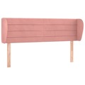 Cabeceira de Cama C/ Abas Veludo 147x23x78/88 cm Rosa