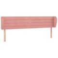 Cabeceira de Cama C/ Abas Veludo 183x23x78/88 cm Rosa