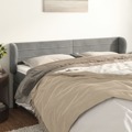 Cabeceira de Cama C/ Abas Veludo 203x23x78/88 cm Cinzento-claro