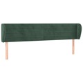 Cabeceira de Cama C/ Abas Veludo 203x23x78/88cm Verde-escuro