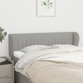 Cabeceira de Cama C/ Abas Tecido 147x23x78/88 cm Cinzento-claro