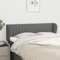 Cabeceira de Cama C/ Abas Tecido 147x23x78/88cm Cinzento-escuro