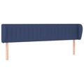 Cabeceira de Cama C/ Abas Tecido 183x23x78/88 cm Azul