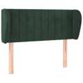 Cabeceira de Cama C/ Abas Veludo 93x23x78/88 cm Verde-escuro