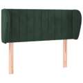 Cabeceira de Cama C/ Abas Veludo 103x23x78/88cm Verde-escuro