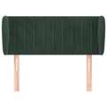 Cabeceira de Cama C/ Abas Veludo 103x23x78/88cm Verde-escuro