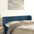 Cabeceira de Cama C/ Abas Veludo 147x23x78/88cm Azul-escuro