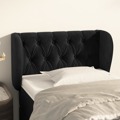 Cabeceira de Cama C/ Abas Veludo 83x23x78/88 cm Preto