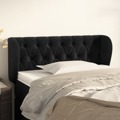 Cabeceira de Cama C/ Abas Veludo 93x23x78/88 cm Preto