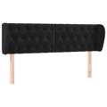 Cabeceira de Cama C/ Abas Veludo 147x23x78/88 cm Preto