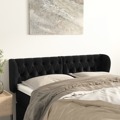 Cabeceira de Cama C/ Abas Veludo 147x23x78/88 cm Preto