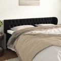 Cabeceira de Cama C/ Abas Veludo 203x23x78/88 cm Preto