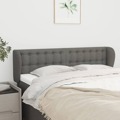 Cabeceira de Cama C/ Abas Tecido 147x23x78/88cm Cinzento-escuro