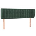 Cabeceira de Cama C/ Abas Veludo 147x23x78/88cm Verde-escuro