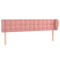 Cabeceira de Cama C/ Abas Veludo 163x23x78/88 cm Rosa