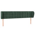 Cabeceira de Cama C/ Abas Veludo 183x23x78/88cm Verde-escuro