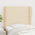 Cabeceira de Cama C/ Abas Tecido 83x23x118/128 cm Creme