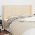 Cabeceira de Cama C/ Abas Tecido 203x23x118/128 cm Creme