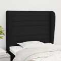 Cabeceira de Cama C/ Abas Tecido 83x23x118/128 cm Preto