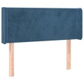 Cabeceira de Cama C/ Abas Veludo 83x16x78/88 cm Azul-escuro