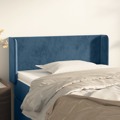 Cabeceira de Cama C/ Abas Veludo 83x16x78/88 cm Azul-escuro