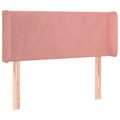 Cabeceira de Cama C/ Abas Veludo 83x16x78/88 cm Rosa