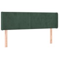 Cabeceira de Cama C/ Abas Tecido 147x16x78/88cm Verde-escuro