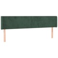 Cabeceira de Cama C/ Abas Veludo 163x16x78/88cm Verde-escuro