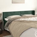 Cabeceira de Cama C/ Abas Veludo 203x16x78/88cm Verde-escuro