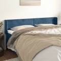 Cabeceira de Cama C/ Abas Veludo 203x16x78/88cm Azul-escuro