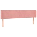 Cabeceira de Cama C/ Abas Veludo 203x16x78/88 cm Rosa