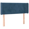 Cabeceira de Cama C/ Abas Veludo 93x16x78/88 cm Azul-escuro