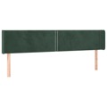 Cabeceira de Cama C/ Abas Veludo 163x16x78/88cm Verde-escuro