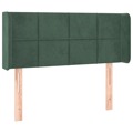 Cabeceira de Cama C/ Abas Veludo 83x16x78/88 cm Verde-escuro