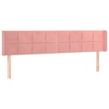 Cabeceira de Cama C/ Abas Veludo 163x16x78/88 cm Rosa